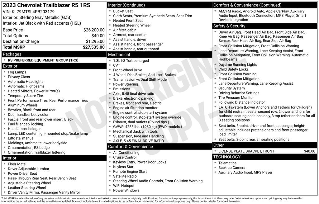 Used 2023 Chevrolet TrailBlazer RS image 29