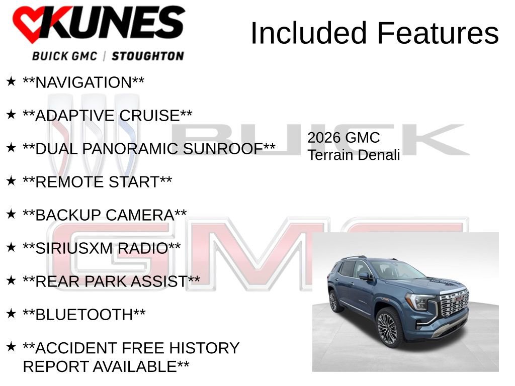 New 2026 GMC Terrain Denali w/ LPO, Black Badging Package AWD/4WD image 2