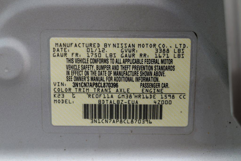 Used 2012 Nissan Versa SV w/ Convenience Pkg FWD image 52