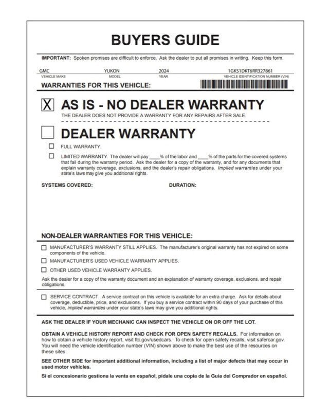 Used 2024 GMC Yukon Denali w/ Advanced Technology Package RWD image 33