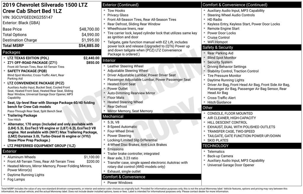 Certified 2019 Chevrolet Silverado 1500 LTZ w/ LTZ Texas Edition AWD/4WD image 9