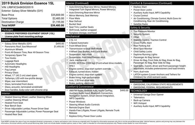 Used 2019 Buick Envision Essence image 15