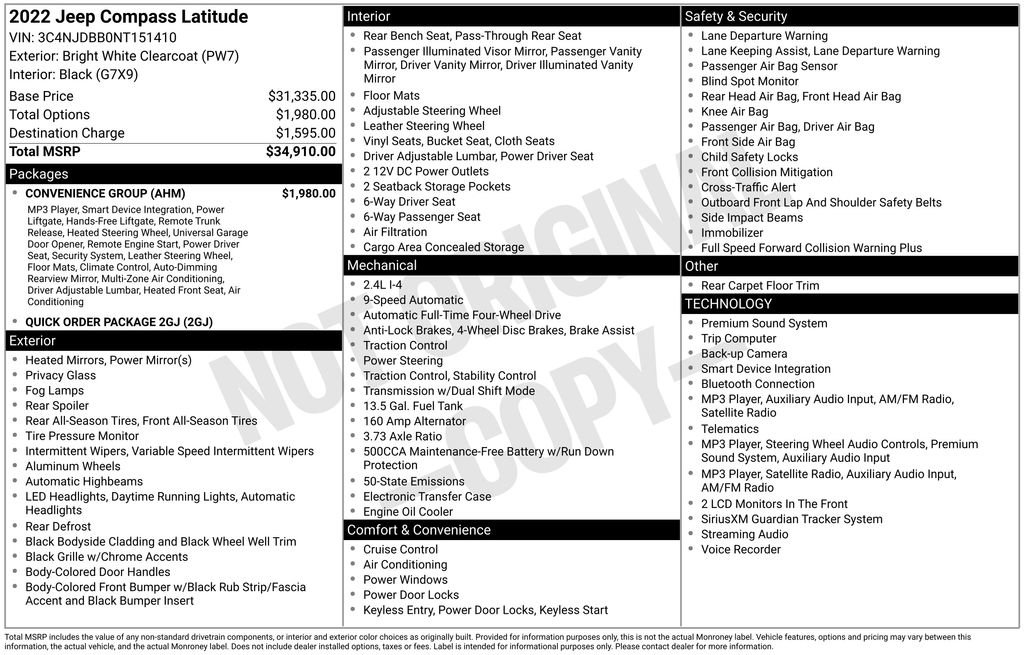 Certified 2022 Jeep Compass Latitude w/ Convenience Group AWD/4WD image 2