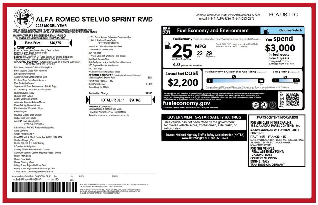 Used 2023 Alfa Romeo Stelvio Sprint image 3