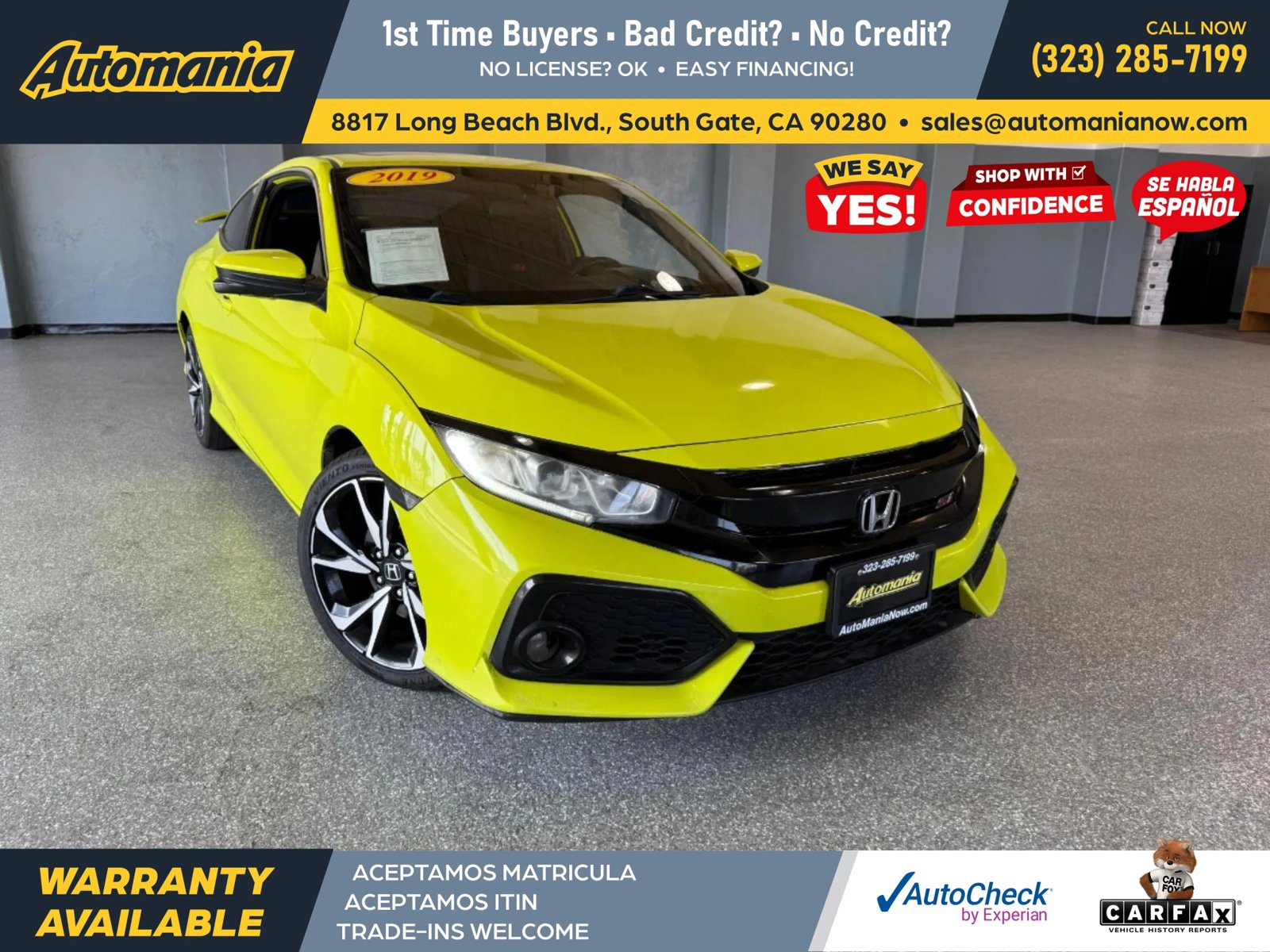 Used 2019 Honda Civic Si