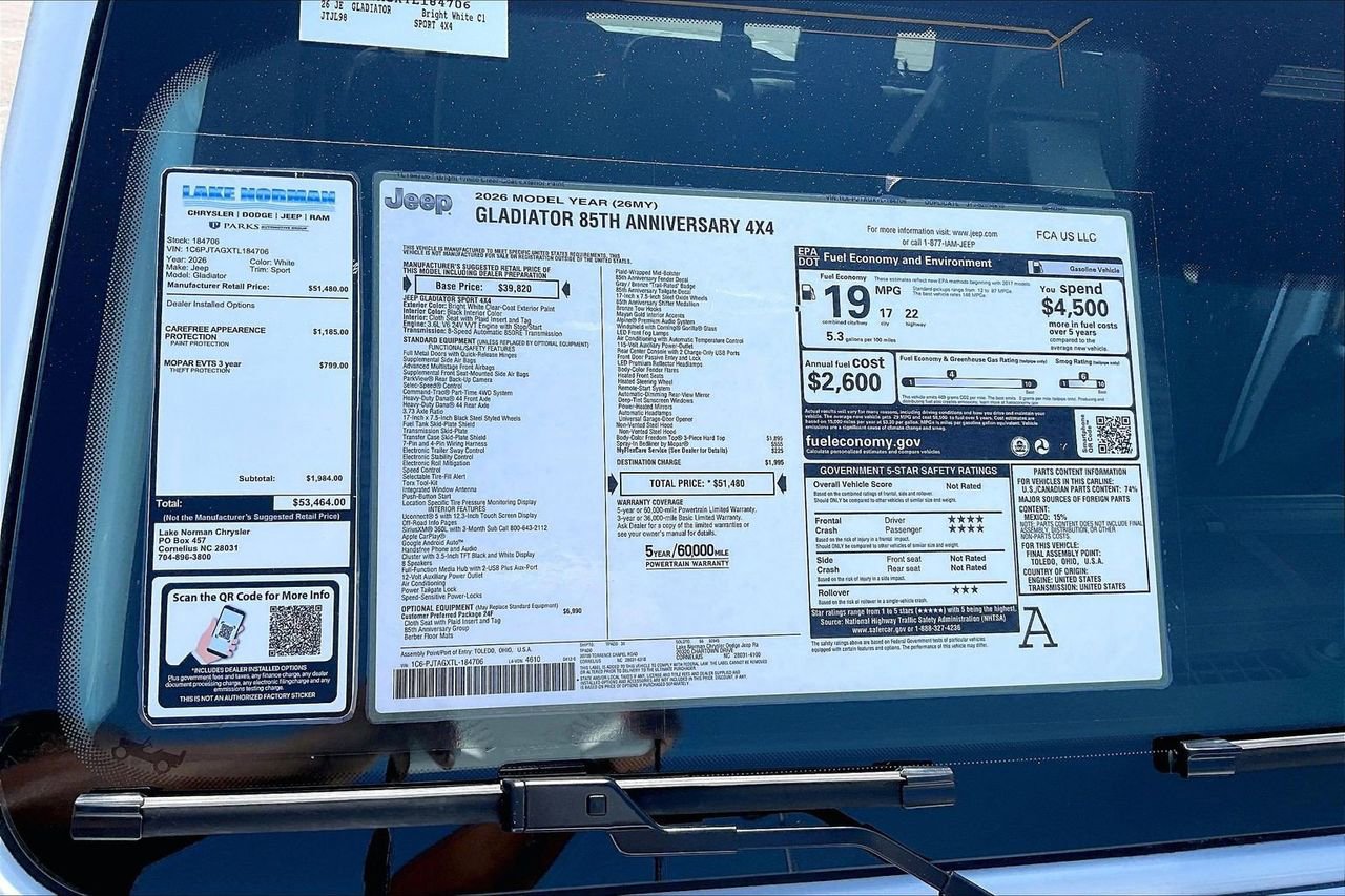New 2026 Jeep Gladiator Sport AWD/4WD image 37