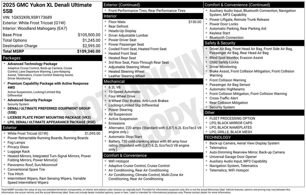 Used 2025 GMC Yukon XL Denali Ultimate AWD/4WD image 6