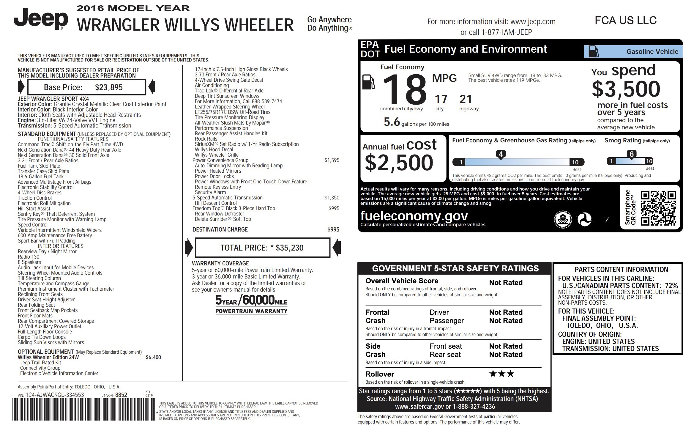 Used 2016 Jeep Wrangler Sport image 3