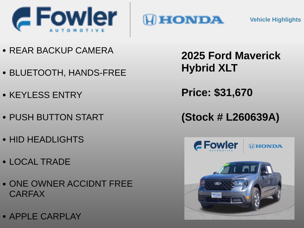 Used 2025 Ford Maverick XLT w/ Equipment Group 301A AWD/4WD image 4