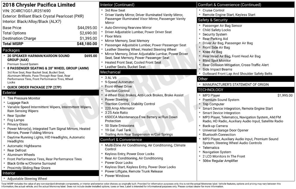 Used 2018 Chrysler Pacifica Limited FWD image 36