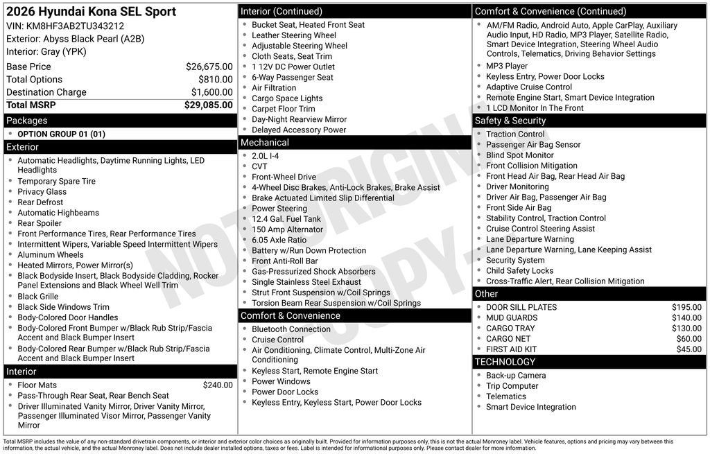 Certified 2026 Hyundai Kona SEL Sport image 30