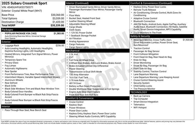Certified 2025 Subaru Crosstrek 2.5i Sport w/ Popular Package #3A AWD/4WD image 13