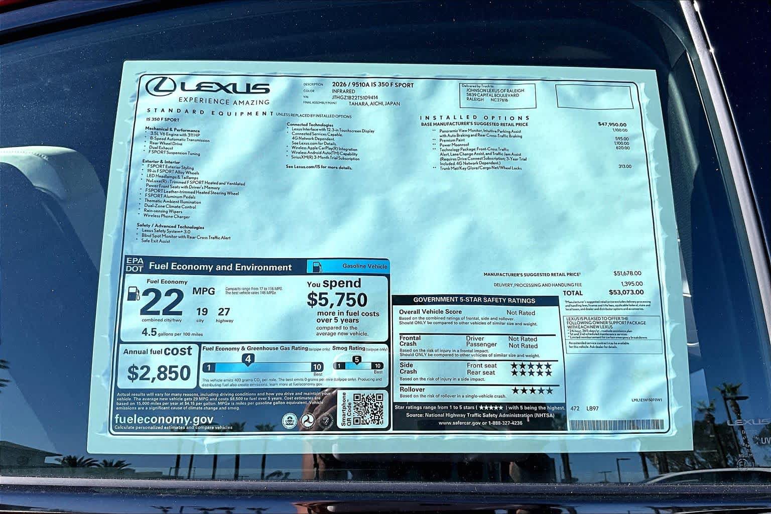 New 2026 Lexus IS 350 F Sport w/ Technology Package RWD image 22