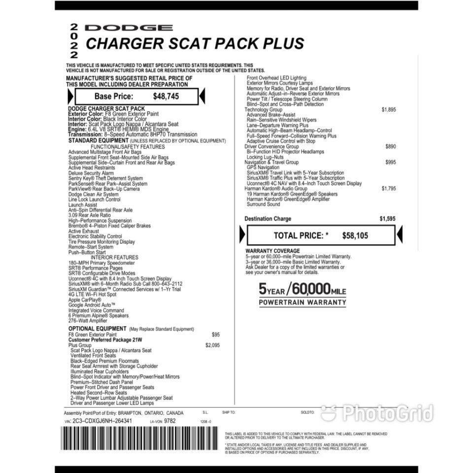 Used 2022 Dodge Charger Scat Pack w/ Plus Group RWD image 3