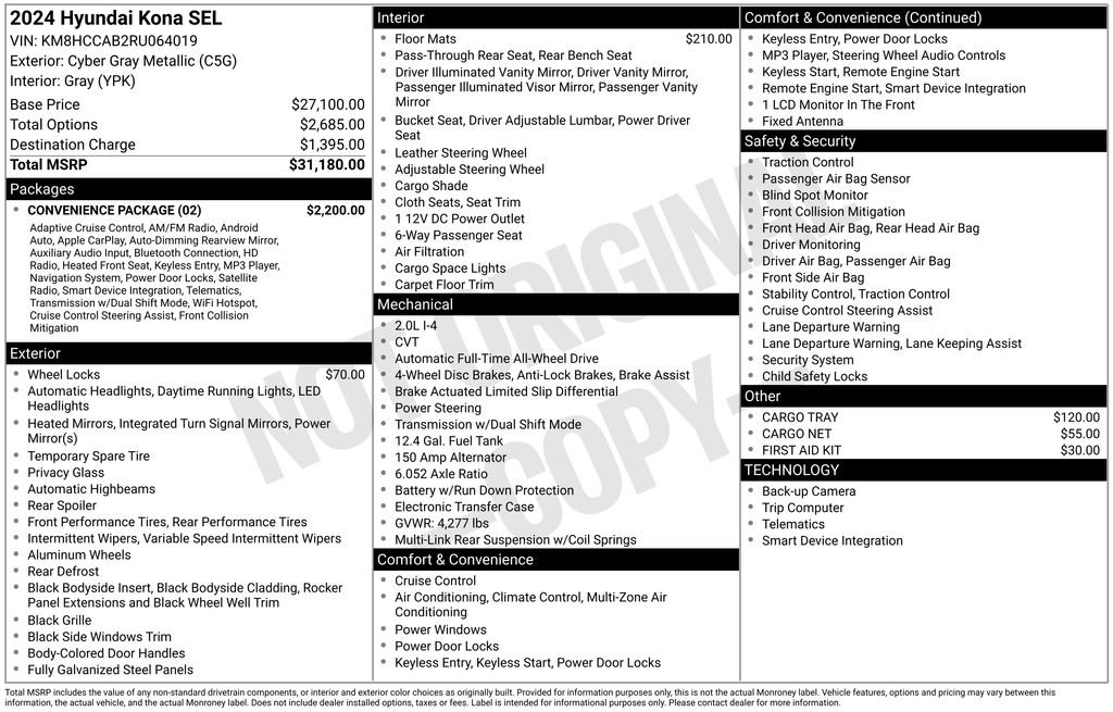 Used 2024 Hyundai Kona SEL w/ Convenience Package image 34