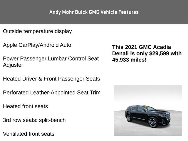 Used 2021 GMC Acadia Denali w/ GMC Pro Grade Package image 20