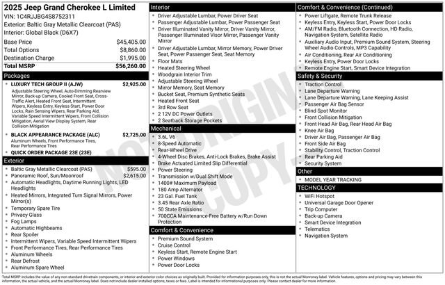 New 2025 Jeep Grand Cherokee L Limited w/ Luxury Tech Group II image 5