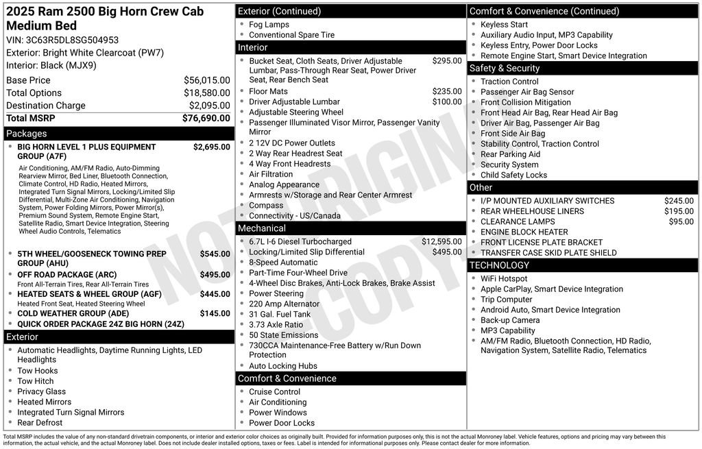 New 2025 RAM 2500 Big Horn AWD/4WD image 4