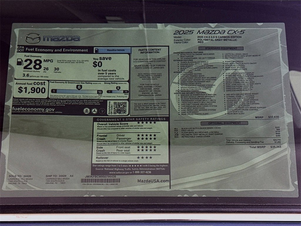 New 2025 MAZDA CX-5 Carbon Edition image 20