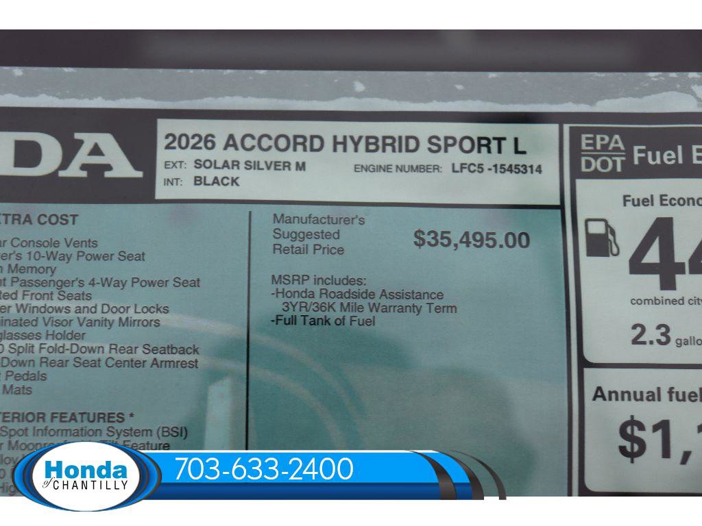 New 2026 Honda Accord Hybrid Sport-L FWD image 39