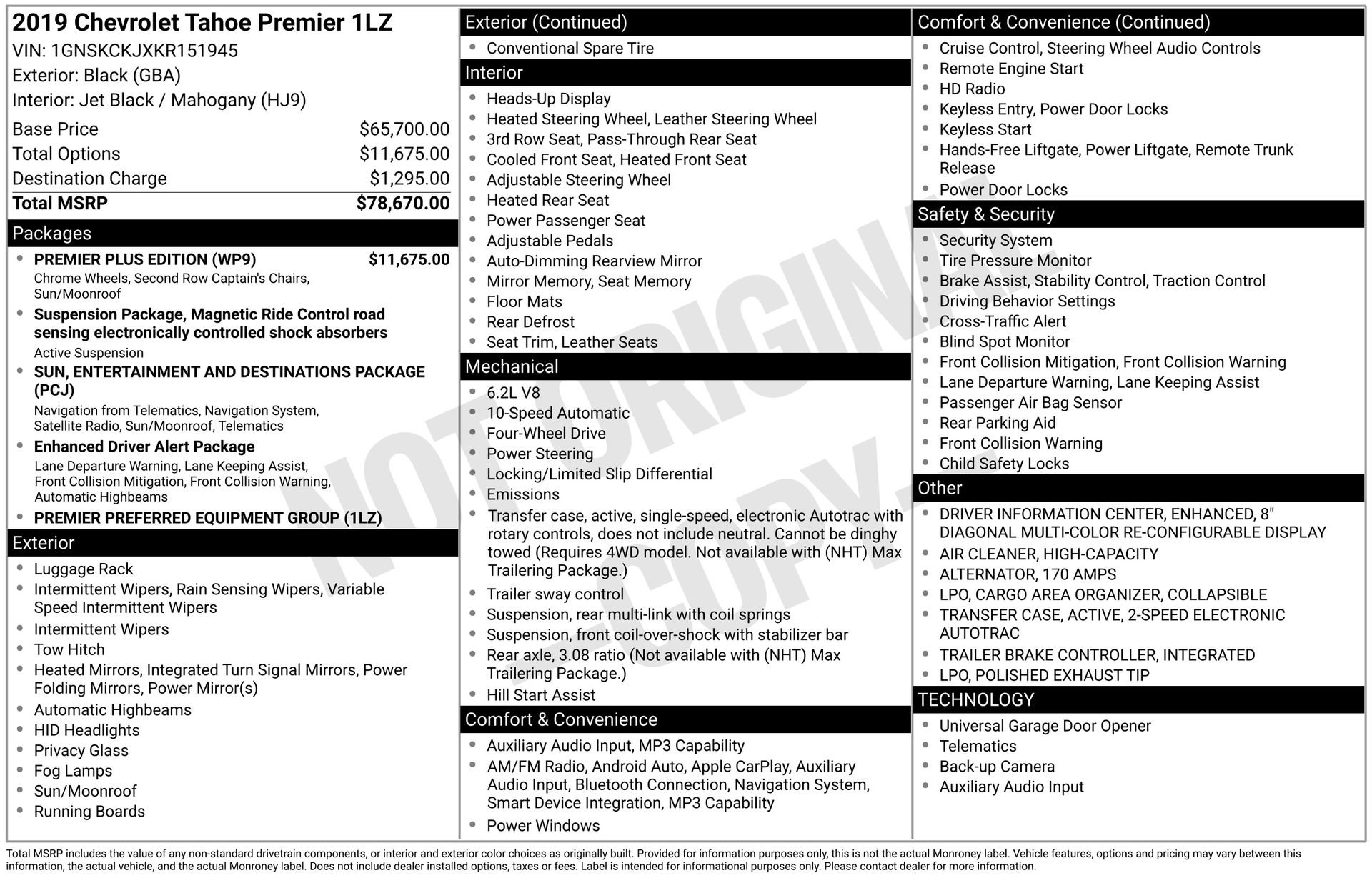 Used 2019 Chevrolet Tahoe Premier w/ Premier Plus Edition AWD/4WD image 32