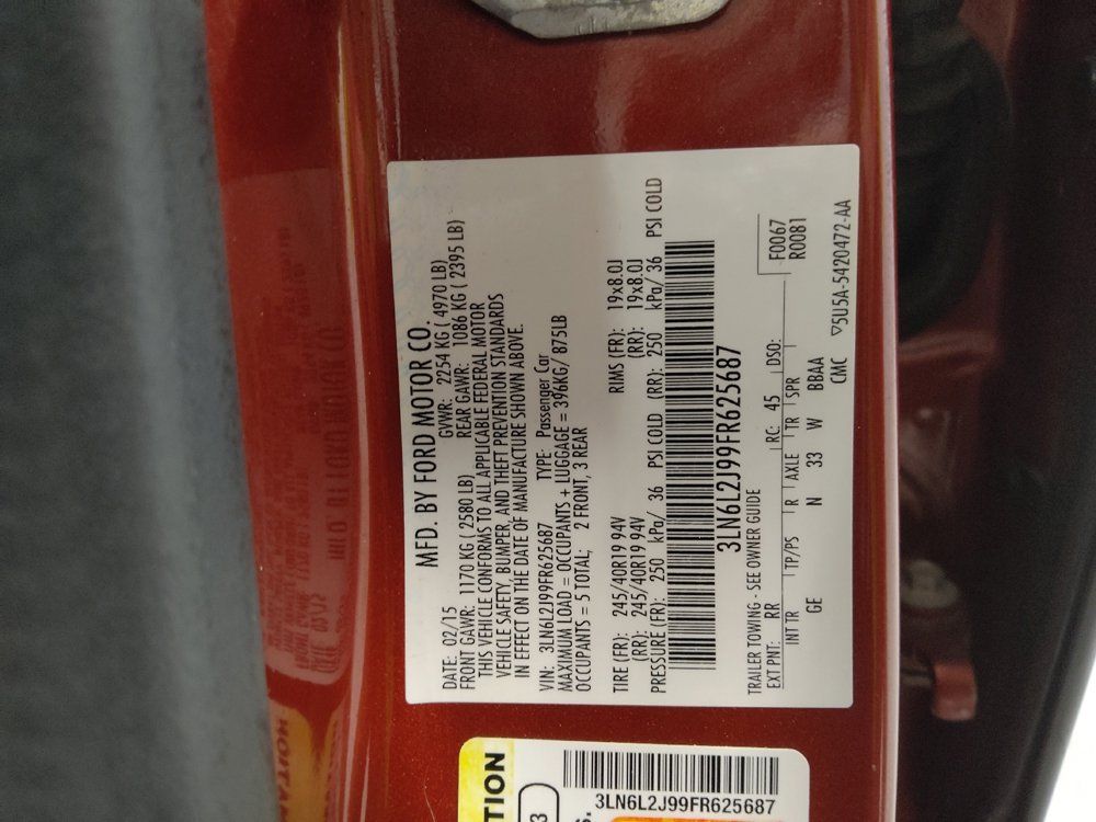 Used 2015 Lincoln MKZ AWD w/ Equipment Group 102A Reserve image 33