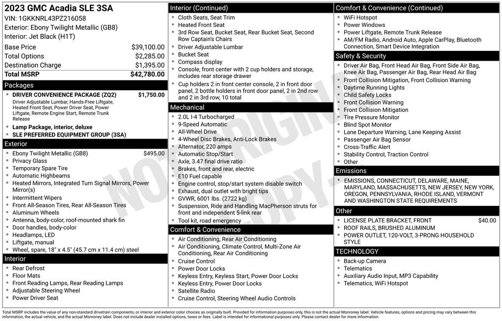 Used 2023 GMC Acadia SLE w/ Driver Convenience Package image 4