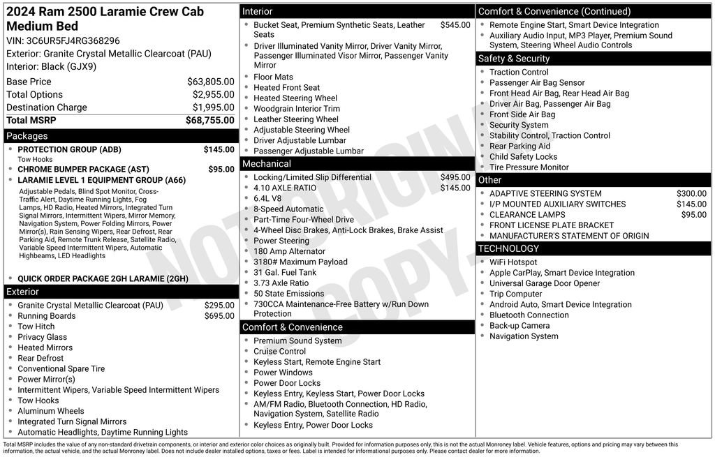 Used 2024 RAM 2500 Laramie w/ Protection Group image 3