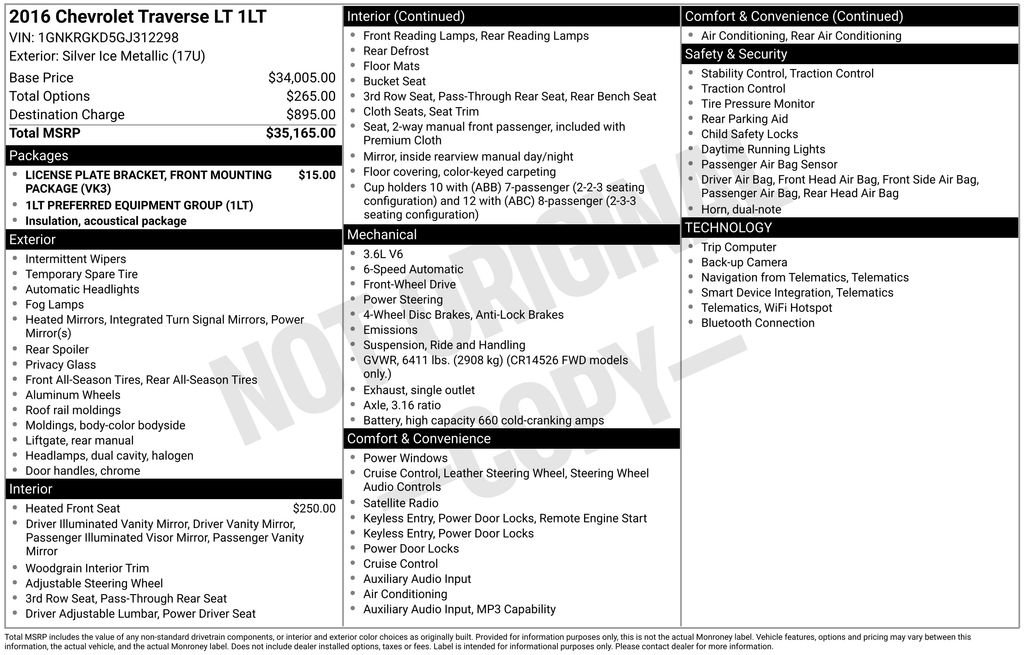 Used 2016 Chevrolet Traverse LT image 3