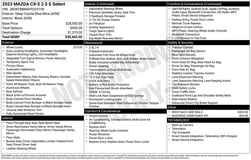 Used 2023 MAZDA CX-5 AWD 2.5 S w/ Select Package image 9