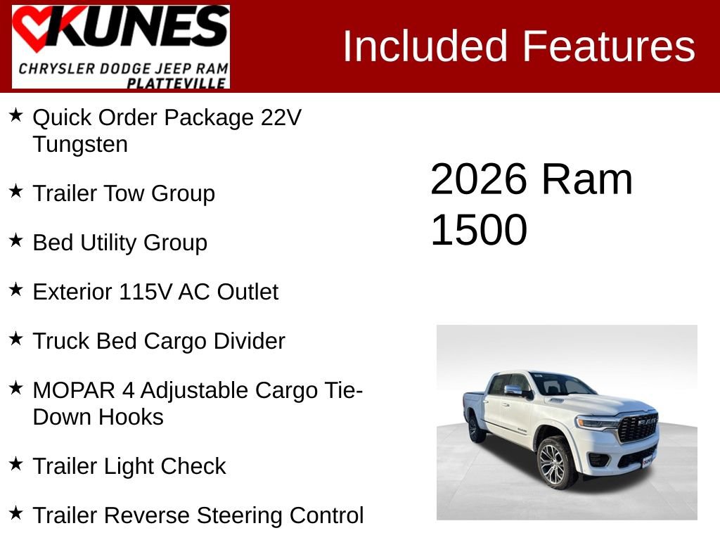 New 2026 RAM 1500 Tungsten w/ Trailer Tow Group AWD/4WD image 2