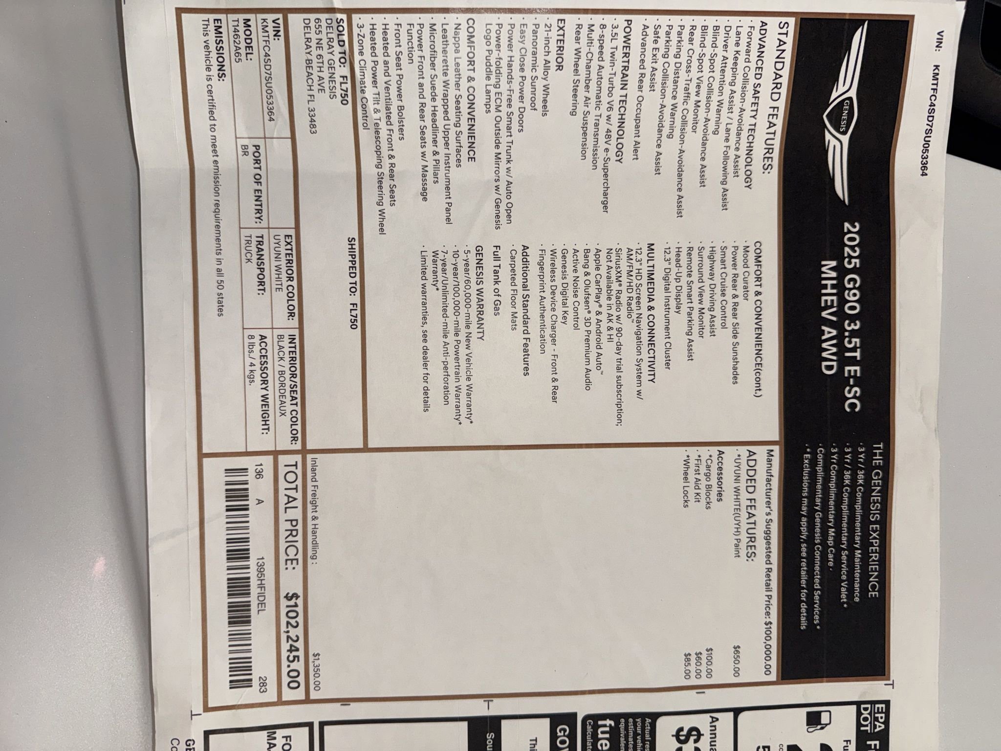 Used 2025 Genesis G90 3.5T image 16