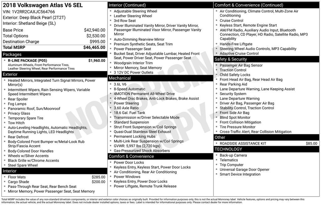 Used 2018 Volkswagen Atlas SEL w/ R-Line Package image 4