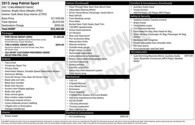 Used 2013 Jeep Patriot Sport w/ PWR Value Group image 33