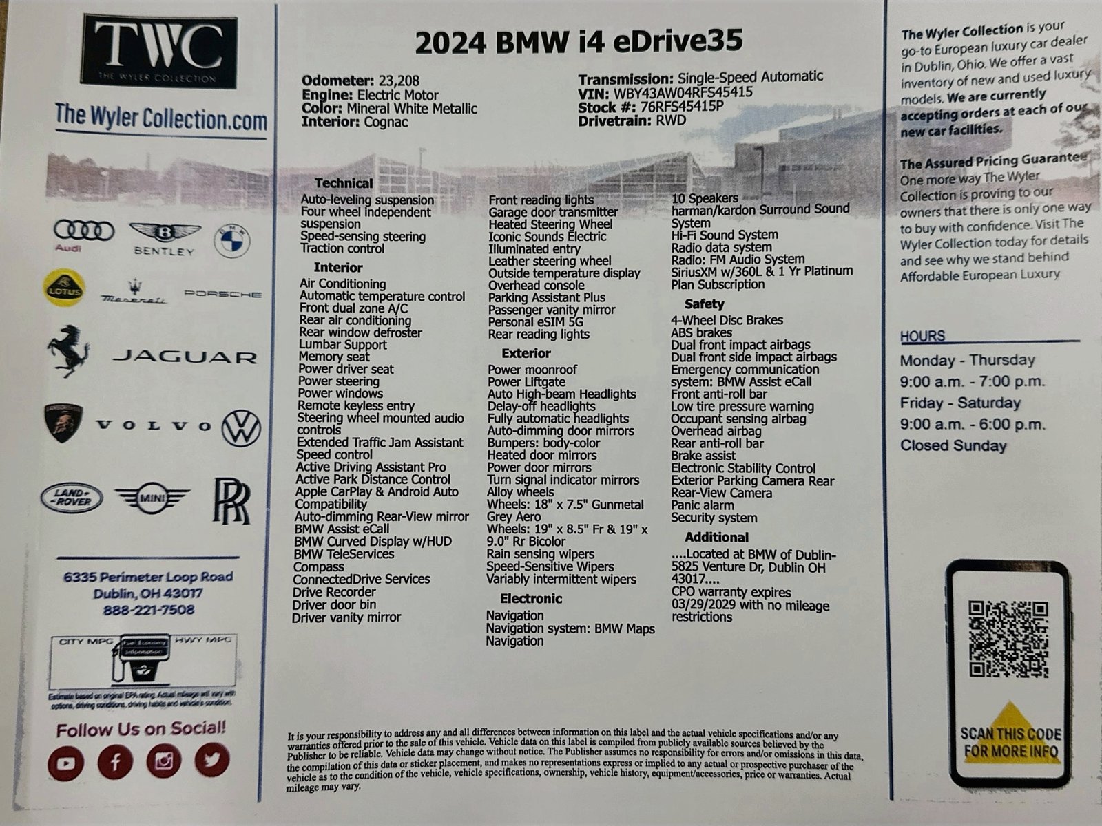 Used 2024 BMW i4 eDrive35 w/ Premium Package RWD image 49