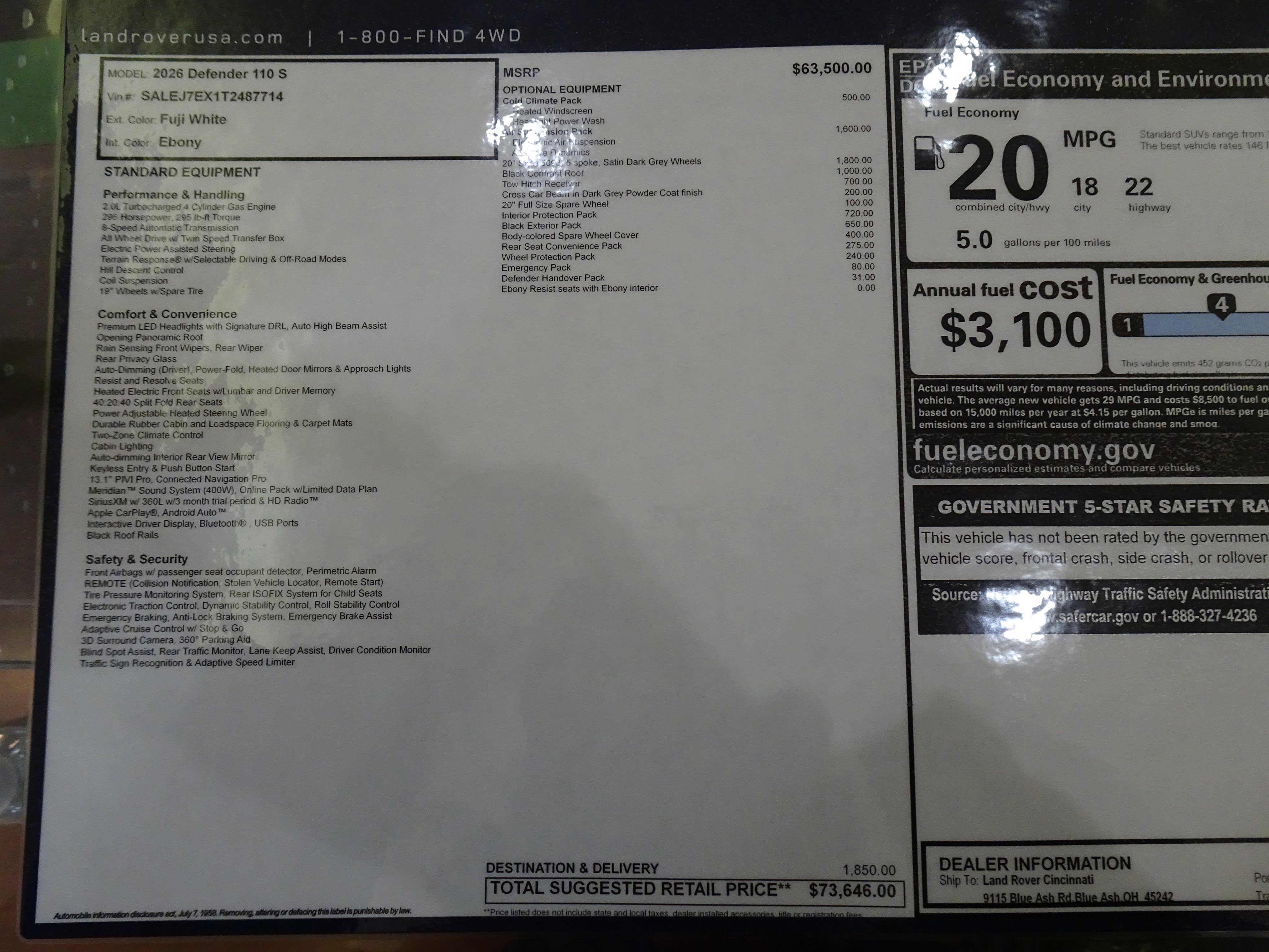 New 2026 Land Rover Defender 110 S image 7