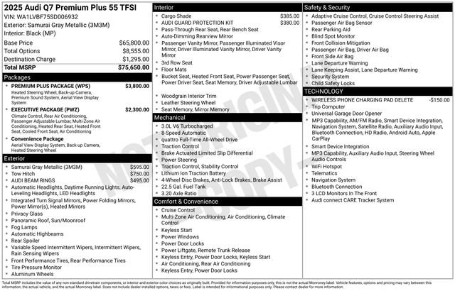 Certified 2025 Audi Q7 3.0T Premium Plus w/ Premium Plus Package AWD/4WD image 61