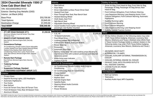 Used 2024 Chevrolet Silverado 1500 LT w/ Z71 Off-Road Package AWD/4WD image 35