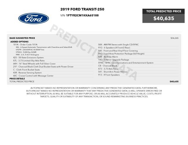 Used 2019 Ford Transit 250 148 Medium Roof w/ Exterior Upgrade Package RWD image 3