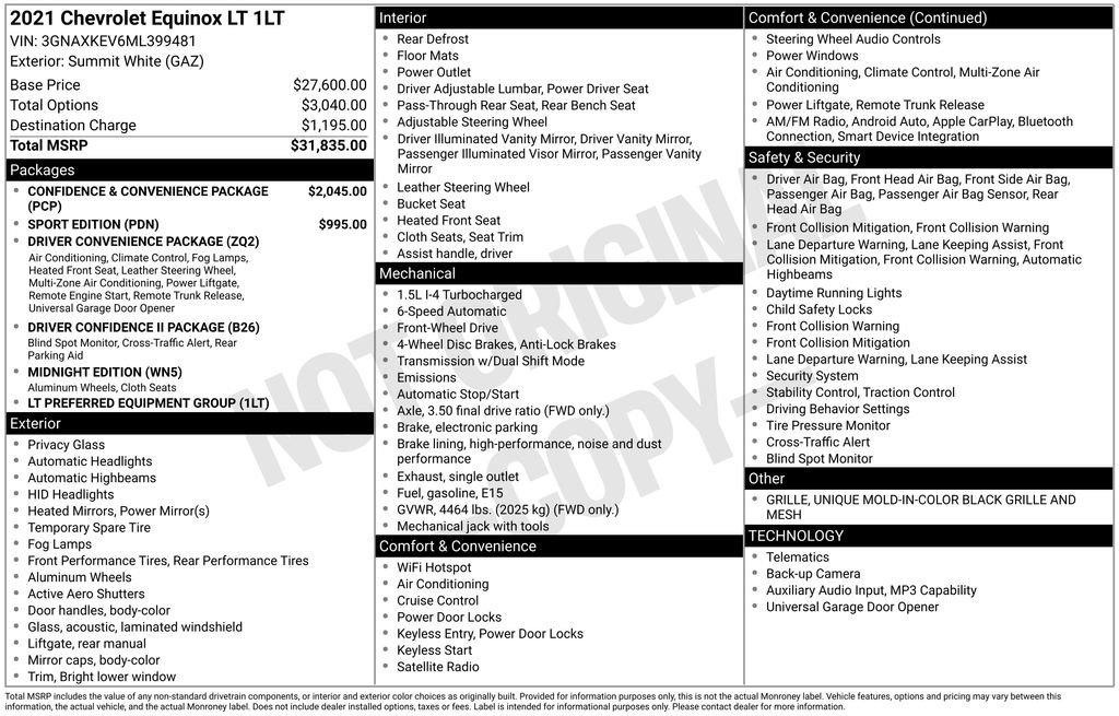 Certified 2021 Chevrolet Equinox LT image 46