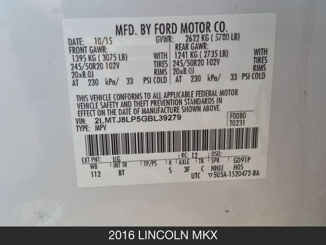 Used 2016 Lincoln MKX Reserve w/ Climate Package AWD/4WD image 30