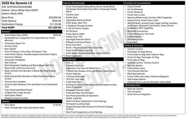 Used 2020 Kia Sorento LX image 41