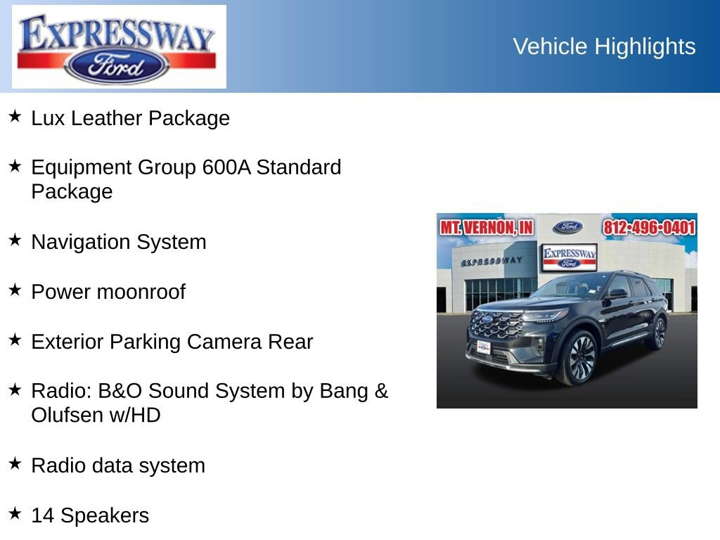 Used 2025 Ford Explorer Platinum w/ LUX Leather Package image 2