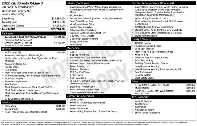 Certified 2022 Kia Sorento S w/ Option Group 015 image 28