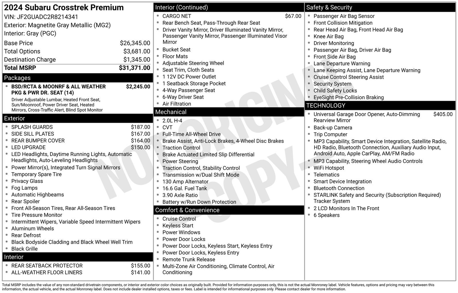 Certified 2024 Subaru Crosstrek 2.0i Premium AWD/4WD image 15