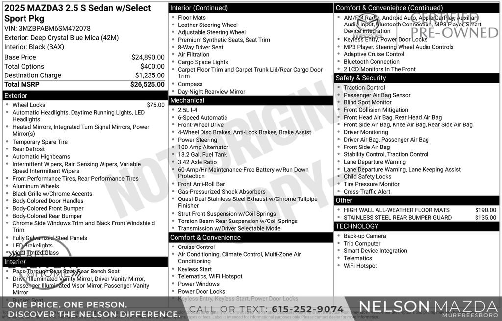 Certified 2025 MAZDA MAZDA3 s image 2