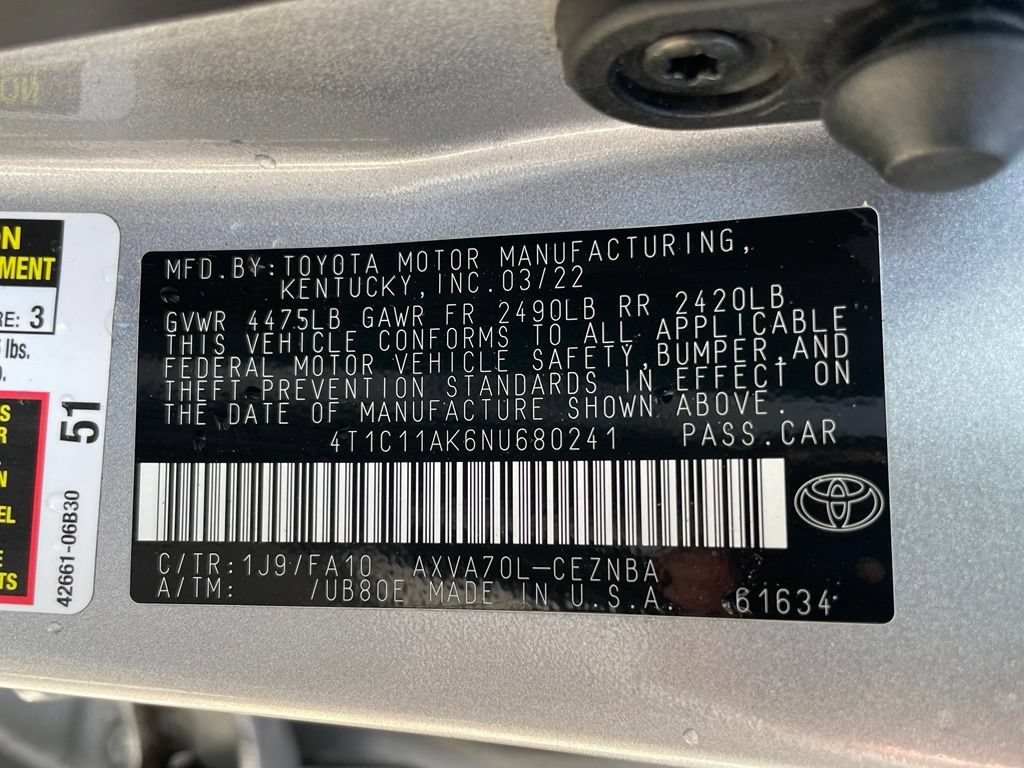 Used 2022 Toyota Camry LE FWD image 33