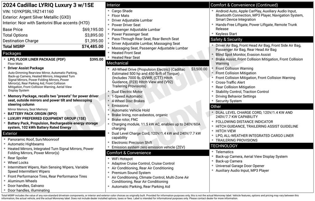 Used 2024 Cadillac Lyriq Luxury w/ LPO, Floor Liner Package image 34