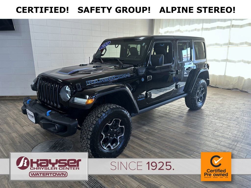 Certified 2021 Jeep Wrangler Unlimited Rubicon 4xe w/ Steel Bumper Group image 1