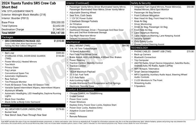 Used 2024 Toyota Tundra SR5 w/ SR5 Convenience Package AWD/4WD image 34